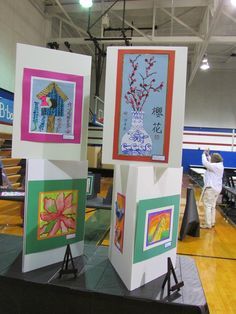 Visual Art Ideas, Art Show Ideas, Show Ideas, Art Curriculum, Art Walk, Middle School Art, Artwork Display, Camping Art, Night Art