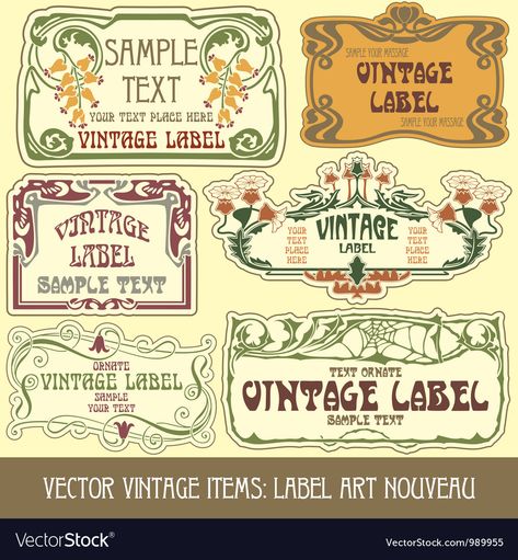 Art Nouveau Label, Pub Logo, Herb Labels, Label Art, Art Deco Vases, Art Nouveau Decor, Page Decoration, Stencil Patterns, Vintage Monogram