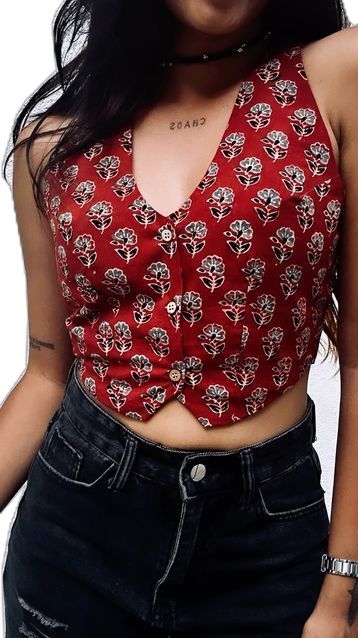 Top Ideas For Women, Cotton Top Design, Blouse Styles For Women, Printed Tops For Women, Indie Tops, Traditional Tops, Cute Tops Aesthetic, Ethnic Tops, Tops For Women Stylish