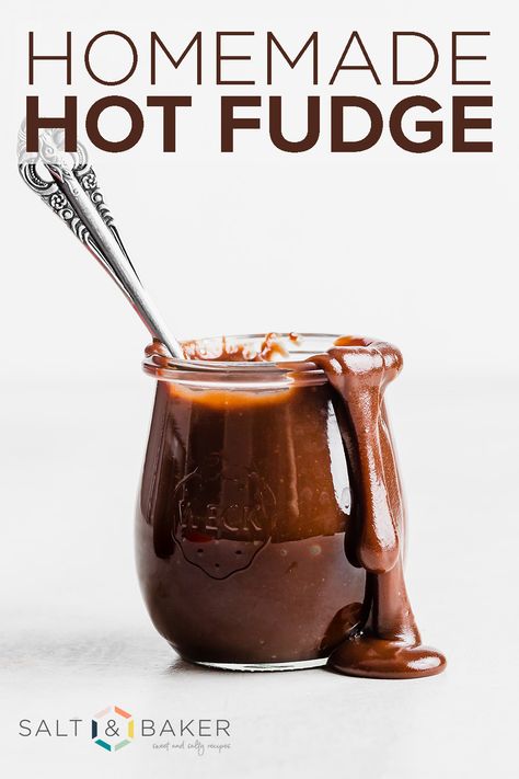 This warm, rich, and chocolatey Hot Fudge sauce is the perfect topping for vanilla ice cream, brownies, or ice cream cake roll. There are endless ways you can enjoy this chocolate sauce recipe. Hot Fudge Sauce Recipe, Homemade Hot Fudge Sauce, Fudge Sauce Recipe, Hot Fudge Cake, Chocolate Sauce Recipes, Homemade Hot Fudge, Chocolate Cake Pops, Best Chocolate Desserts, Hot Fudge Sauce