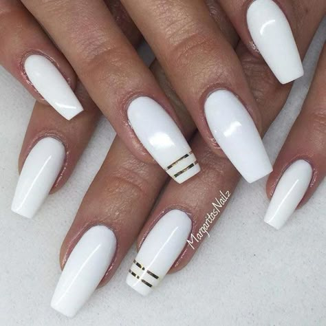 White Coffin Nails, Modern Nail Art, Acrylic Nail Shapes, White Acrylic Nails, Classic Nails, Ballerina Nails, Nails Polish, Gel Nail Designs, Coffin Nails Designs