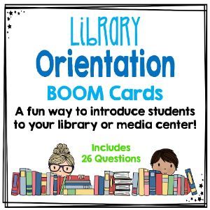 BoomLearning.com - Amazing authors make awesome learning content! These library orientation task cards are a great way to get your students off on the right foot in the library or media center. They are also great for review! The deck includes 26 questions in fill-in-the-blank, multiple-choice, and true or false format. Topics include rules and regulations, book care, book parts, and more. This is a fun way to get your students excited about reading! Library Lesson Plans Middle School, School Library Themes, Library Orientation Elementary, Classroom Library Leveled Books, Elementary Library Rewards, Teaching Dewey Decimal System School Libraries, Library Rules, Library Lessons Elementary, Library Orientation