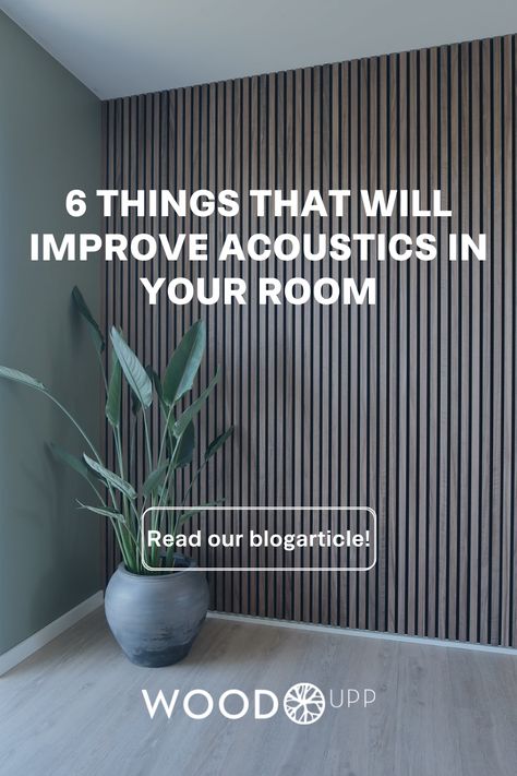 In our blog post, we present how the acoustics in a room can be improved. Being in an environment with poor acoustics can lead to stress, concentration problems and a generally bad impact on health. Learn more about this in our blog article! #woodupp #akupanel #acoustic panels #acoustic wall #akupanel wall #panels #sound dampening #sound dampening panels #acoustic wall panels diy Akupanel Wall, Sound Dampening Panels, Slat Walls, Wall Paneling Diy, Acoustic Wall Panels, Sound Dampening, Acoustic Wall, Sound Absorbing, Slat Wall