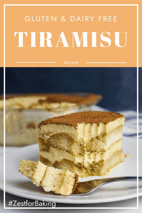 Diary Free Desserts Easy, Gluten Free Dairy Free Tiramisu, Non Dairy Tiramisu, Dairy Free Italian Dessert, Dairy Free Tiramisu Recipe, Gluten And Lactose Free Desserts, Diary Free Desserts, Gluten Free Tiramisu Recipe, Desserts Gluten Free Dairy Free