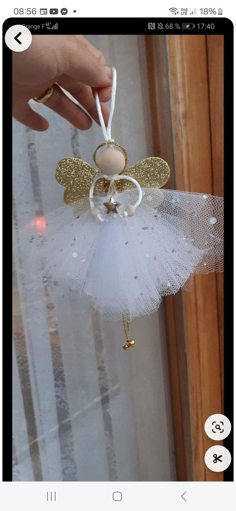 Tulle Angel Ornaments, Angels Diy Christmas, Xmas Angels To Make, Tulle Angels Diy, Angel Ornaments To Make, Beaded Angel Ornaments, Christmas Angels To Make, Diy Christmas Angel Tree Topper, Christmas Angels Diy