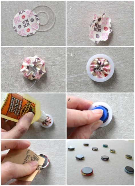 DIY : Fabric Scrap Magnets Carts Thc, Fabric Magnets, Quilting Fabric Online, Reuse Fabric, Scrap Projects, Diy Magnets, Scrap Fabric Crafts, Scrap Fabric Projects, Diy Xmas Gifts