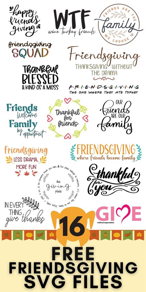 friendsgiving svg Happy Friendsgiving, Christmas Fonts Free, Expressions Vinyl, Friends Svg, Thankful For Friends, Cricut Expression, Christmas Fonts, Happy Friends, Cricut Tutorials