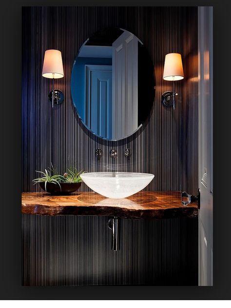 Flamingo Cocktail, Toilette Design, Tropical Bathroom, Powder Room Design, A Mirror, Bathroom Inspiration, Live Edge, 인테리어 디자인, Powder Room