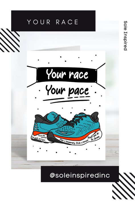 Distance Runner, Ultra Marathon, Envelope Card, Half Marathon, Race Day, Paper Cards, Kids Cards, Printable Cards, Recycled Paper