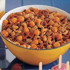 Cheese Ball Snack Mix (kind of has a chili-cheese vibe going on) sounds delicious! Altoona Pennsylvania, Movie Night Snacks, Cereal Snacks, Chex Mix Recipes, Muddy Buddies, Cereal Treats, Snack Mix Recipes, Steak House, Cheese Balls