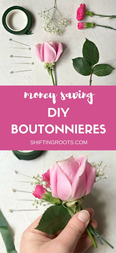 Planning a wedding or special event this summer? Save money of your flower budget and make your own DIY boutonnieres. Perfect for groomsmen, family, and even the bride's hair. Diy Boutonnieres, Diy Boutonniere, Fresh Wedding Flowers, Frugal Wedding, Prom Flowers, Wedding Budget, Inexpensive Wedding Venues, Diy Wedding Flowers, Wedding Diy