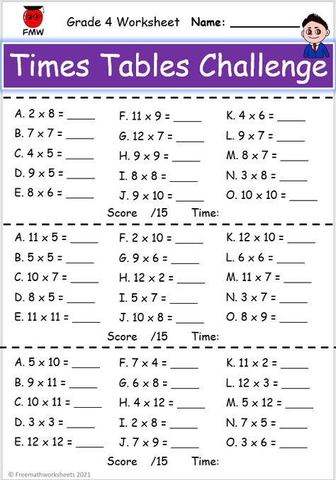 Grade 4 Times Tables Challenges | Free Worksheets | Printables Timetables Maths Worksheets, Math Year 4 Worksheets, Dodging Tables Worksheet, Time Tables Worksheets Free Printable, Time Table Worksheets, 4 Times Tables, Times Tables Activities, Division Worksheets Grade 4, Year 4 Maths Worksheets