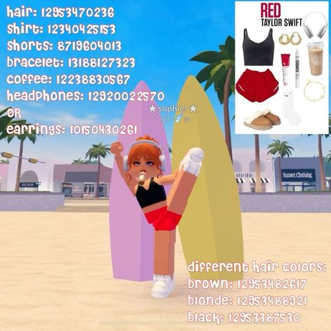 follow me on pinterest: surfingwsam Berry Avenue Codes, Taylor Swift Shirts, Different Hair Colors, Baddie Outfits Ideas, Bloxburg Decal Codes, Coding Clothes, Gymnastics Outfits, Taylor Swift Red, Coding For Kids