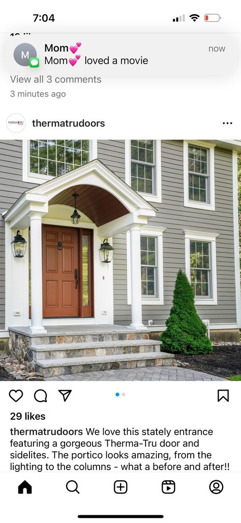 Front Entrance Remodel, Front Door Portico Ideas Entrance, Small Portico Entry, Small Portico Over Door, Covered Entryway Exterior, Portico Entry Colonial, Portico Addition, Front Portico, Portico Entry