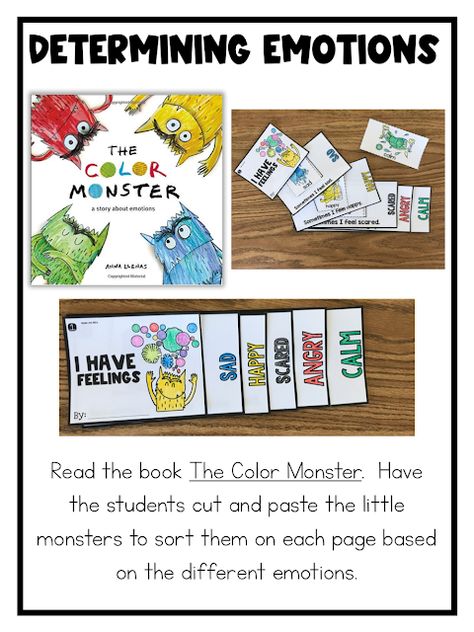 Emotional Recognition Activities, Kindergarten Emotions Activities, The Color Monster Activities Preschool, Emotions Kindergarten, Preschool Social Emotional, Classroom Sel, Kindergarten Apples, Feelings Activities Preschool, The Color Monster