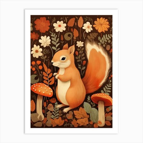 Fine art print using water-based inks on sustainably sourced cotton mix archival paper. • Available in multiple sizes • Trimmed with a 2cm / 1" border for framing • Available framed in white, black, and oak wooden frames. Tags: PJ-7493-3769 Fall Critters, Squirrel Illustrations, Autumn Aura, Aura Prints, Squirrel Painting, Squirrel Illustration, Blackboard Art, Squirrel Art, Fall Art Projects