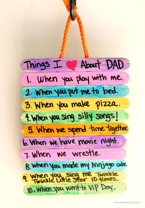 Father’s Day Gift Idea: Top 10 Things I Love About Dad Christmas Dad Gifts Diy, Grandpa Gift Ideas Diy, Handmade Fathers Day Ideas, Diy Father’s Day Gift From Son, Dad Birthday Craft From Kids, Things To Get For Your Dads Birthday, Diy Dads Birthday Gift From Kids, Dad Art Projects For Kids, Diy Father Birthday Gifts