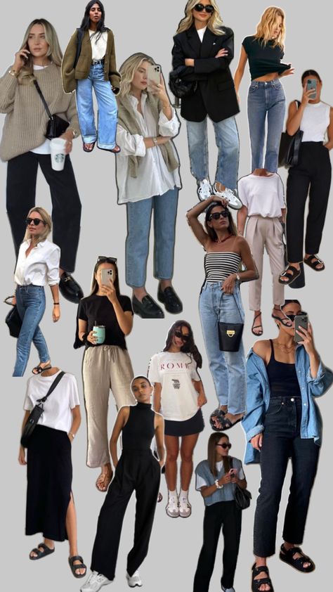 Simple Elegant Everyday Outfits, Urban Feminine Style, French Fashion Spring 2024, Rome Study Abroad Outfits, Collage Outfits Casual Summer, Miami Airport Outfit Travel Style, Transition From Summer To Fall Outfits, Spring Outfits 2024 Nyc, Cute Movie Outfits