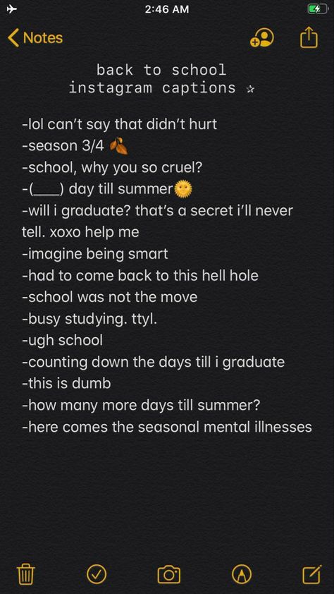 School Life Captions, End Of School Insta Captions, Funny School Captions, Instagram Captions Back To School, Instagram Captions For First Day Of School, Instagram School Captions, School Photo Dump Captions, Junior Year Instagram Captions, Instagram Captions For Studying