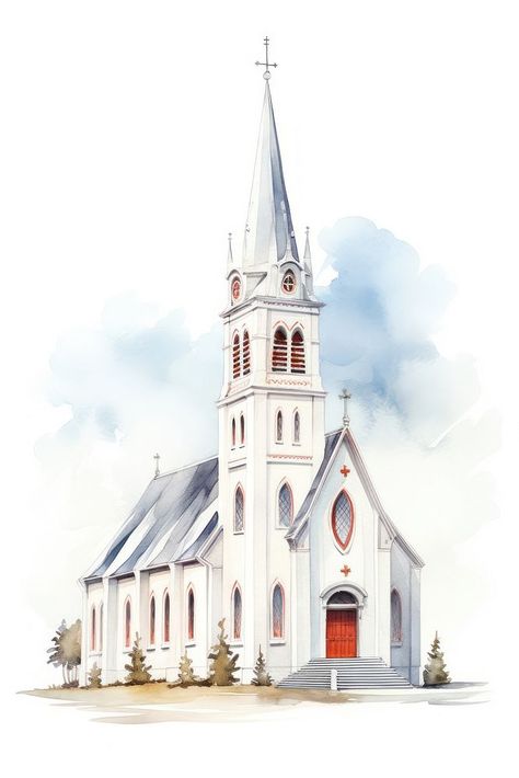 Church Sketch, Images To Trace, Vows Booklet, Church Ornaments, Church Illustration, Church Template, Blur Image Background, Old Country Churches, Blur Image