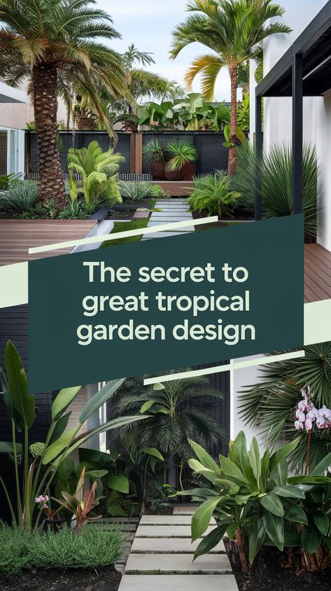 Transform Your Yard with a Tropical Garden Design Tropical Patio, Tropical Landscape Design, Indoor Palms, Tropical Garden Design, Gardening Techniques, Natural Swimming Pool, Garden Makeover, Garden Design Ideas, Tropical Climate