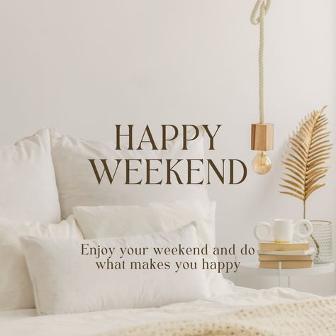 Aesthetically aesthetic minimalistic bed. Saturday pillows reminder Happy Weekend Messages, Happy Weekend Images, Weekend Images, Rest Well, Weekend Quotes, Enjoy Your Weekend, What Makes You Happy, Happy Weekend, Images Gif