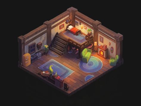 Fantasy Restaurant, Mystical Room, Medieval Room, Restaurant Background, Interior Props, Props Concept, Isometric Drawing, Magic House, Isometric Art