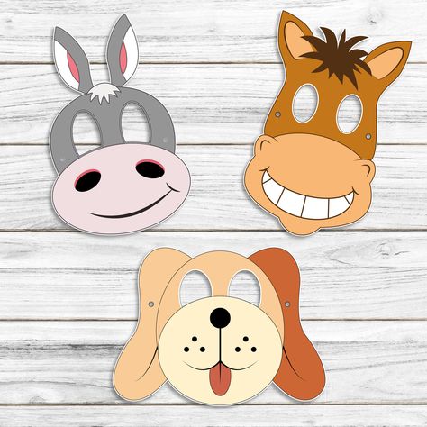 Horse Mask For Kids, Farm Animal Masks, Animal Masks Craft, Paper Games For Kids, Stimulation Activities, Animal Masks For Kids, Kids Role Play, Crafts Printable, Paper Masks