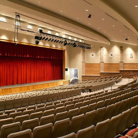 Private School Auditorium, School Theater Design, School Auditorium Design, Boarding School Interior, Vanguard University, High School Auditorium, Theater School, School Auditorium, School Theater