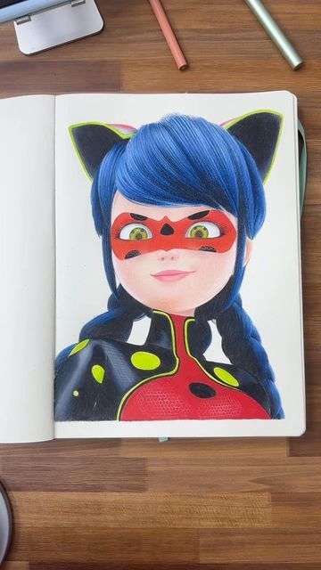 Miraculous Mr Bug, Ladybug And Cat Noir Drawing, Miraculous Ladybug Drawing, Miraculous Drawings, Motan Noir, Ladybug Drawing, Disney Drawings Sketches, Ladybug Art, Red Girl