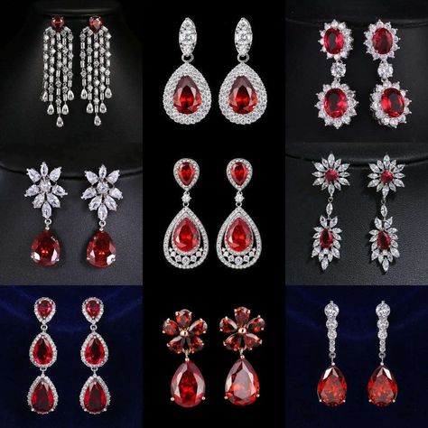 🔥Sparkle up your look with these stunning JMK Fashion Red Stone Cubic Zircon Dangle Earrings! 💎 Perfect for bridal or wedding events, these ruby gemstone earrings will add a touch of glam to any outfit. ✨ Get ready to shine at your next party with these must-have accessories. 💃 #JMKFashion #DangleEarrings #RedStone #CubicZircon #BridalJewelry #WeddingAccessories #RubyGemstone #CrystalEarrings #PartyReady #Gift Crystal Party, Initial Charm Bracelet, Jewelry Crystal, Custom Name Necklace, Ruby Gemstone, Red Stone, Party Accessories, Natural Pearls, Bridal Wedding