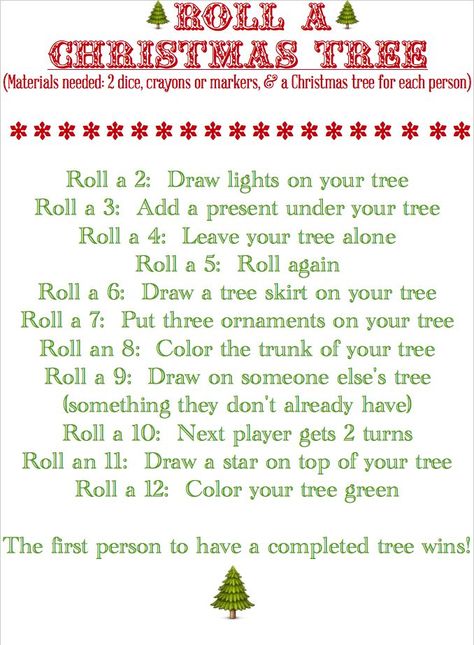 Roll a Christmas Tree (Game & Printable) @ Blissful Roots Roll A Christmas Tree, Christmas Tree Game, Happy Home Fairy, Xmas Games, Holiday Games, Christmas School, Aesthetic Decor, Christmas Party Games, Snacks Für Party