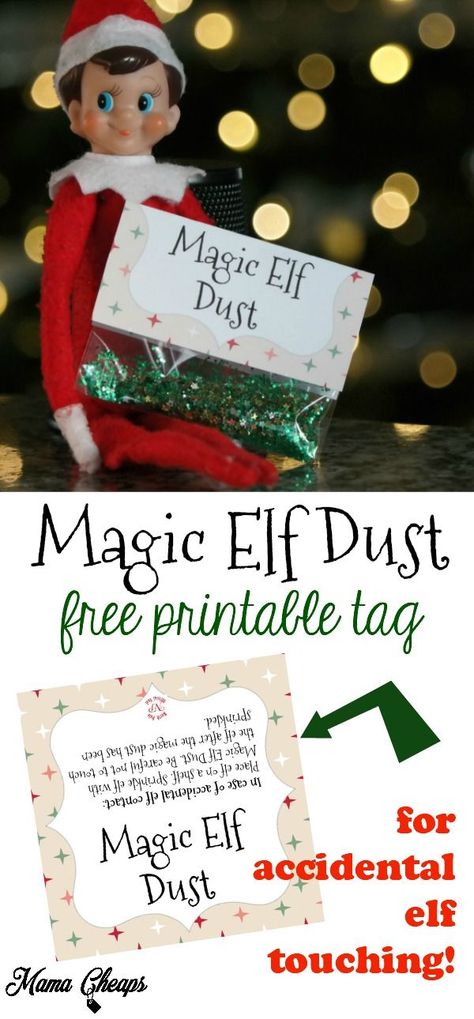 Magic Elf Dust Free Printable for When Elf on the Shelf is Touched https://www.mamacheaps.com/2017/11/magic-elf-dust-free-printable-elf-shelf-touched.html Elf On The Shelf Time Out Kids, Elf Has Been Touched, Elf On The Shelf Ideas When Touched, Elf On The Shelf Ideas After Being Touched, Magic Elf Dust, Elf On The Shelf Touched Ideas, Christmas Eve Memes, Christmas Eve Meme, Elf Dust