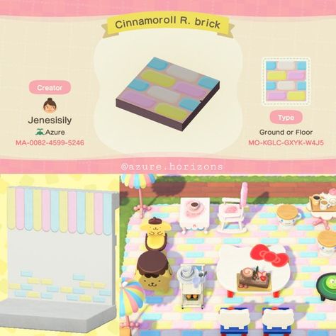 Acnh Sanrio, Kawaii Island, Acnh Kidcore, Pastel Kidcore, Pink Island, Acnh Paths, Animal Crossing Memes, Acnh Custom Designs, Animal Crossing Guide