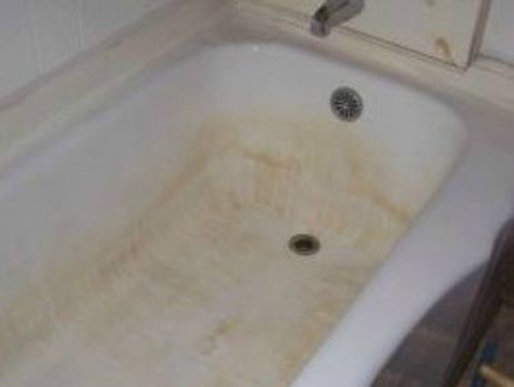 If your porcelain tub has yellow stains in it, a strong cleaner and some elbow grease may be what is needed to get it cleaned up. Cleaning yellow stains on an old porcelain tub can be a tough job, but it is worth it to have a nice clean tub to use. How To Clean An Old Stained Bathtub, Cleaning An Old Bathtub, How To Clean Old Porcelain Tub, How To Clean A Stained Bathtub, Clean Bathtub Stains, How To Clean A Cast Iron Tub, Cleaning Yellow Stains In Bathtub, Porcelain Tub Restoration, Stained Bathtub