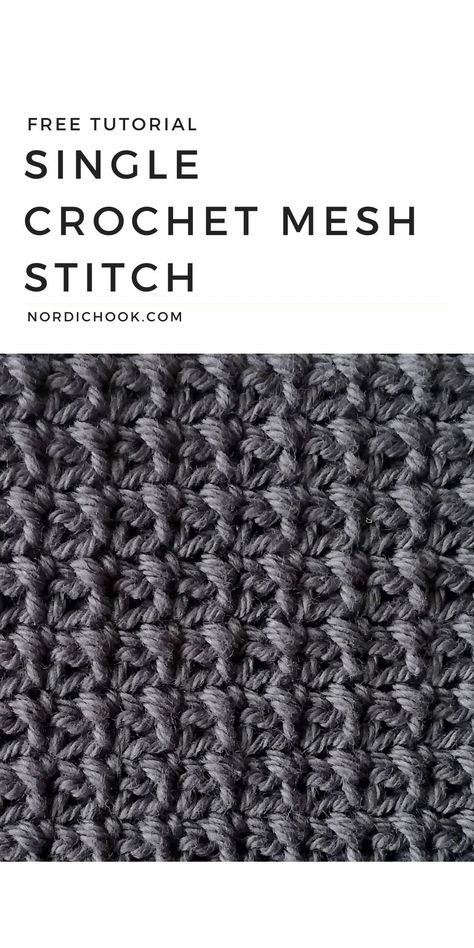 Single Crochet Mesh Stitch, Mesh Crochet Stitch, Crochet Mesh Stitch, Crochet Canvas, Simple Crochet Stitches, Chunky Yarn Crochet Pattern, Craft Mirror, Crochet Step By Step, Stitch Step By Step