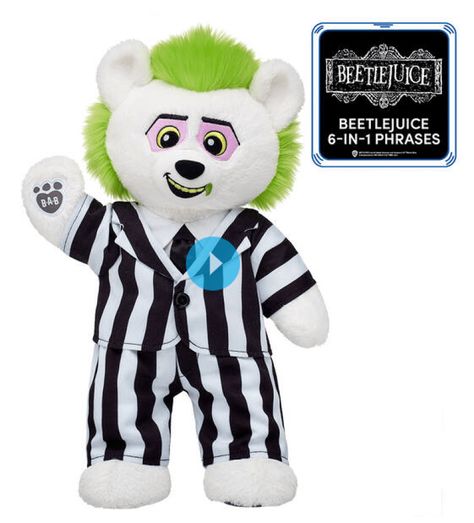 When I think of huggable, cuddly, teddy bears, Beetlejuice isn’t the first thing that comes to mind, but Build-A-Bear found a way to make it work. Beetlejuice is the latest collaboration bear to hit the Build-A-Bear site!  My daughter is going to be thrilled (she’s a huge Beetlejuice fan.) Let’s take a look! Beetlejuice – […] The post Beetlejuice Is Now Available At Build-A-Bear appeared first on Pirates & Princesses. Beetlejuice Plush, Stuffy Toys, Beetlejuice Gifts, Squish Mallow, Labyrinth Movie, Bear Halloween, Beetlejuice Beetlejuice, Party Stores, Colorful Gifts