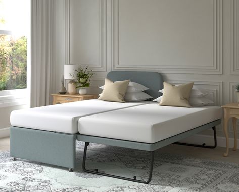 Beautiful Trundle Beds | The Headboard Workshop Bedroom Design Advice Blue Beds, Single Trundle Bed, Headboard Inspiration, Trundle Beds, Blue Headboard, Beds Uk, Trundle Mattress, Blue Bed, Headboard Styles