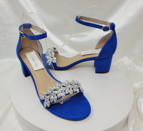 Dark Blue High Heels Wedding, Royal Blue Quince Heels, Royal Blue Quinceanera Heels, Royal Blue High Heels Quinceanera, Qencenera Ideas Blue, Royal Blue Quinceanera Shoes, Royal Blue Quince Shoes, Royal Blue 15 Decorations, Quince Shoes Heels