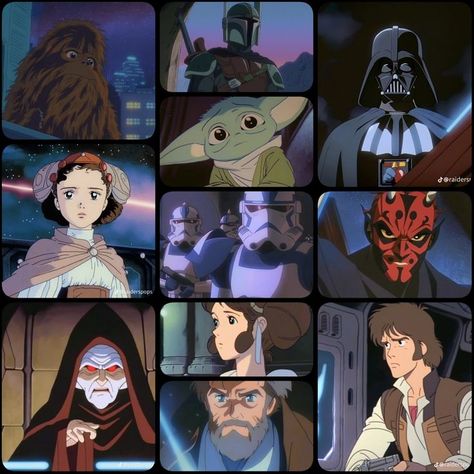 Studio Ghibli X Star Wars, Star Wars Anime, Studio Ghibli Style, Star Wars Facts, Star Wars Drawings, Star Wars 2, Pandora Hearts, Star Wars Artwork, Star Wars Fan Art