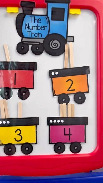 Amy Nielson on Instagram: "All Aboard the Number Train! Does your kiddo loves trains?! This popsicle counting activity is such good practice and is so cute too! All you need is some magnets, popsicle sticks, and our Number Train Printable! #planningplaytime #preschoolcounting #preschoolactivity #preschoolplay #numbertrain Let me know if you would like the link! #planningplaytime #preschoolcounting #preschoolactivity #preschoolplay #numbertrain" Number Train Printable, Land Transportation Preschool Activities, Train Preschool Activities, Train Printable, Trains Preschool, Transportation Preschool Activities, Counting Activities Preschool, Preschool Activities Printable, Preschool Counting