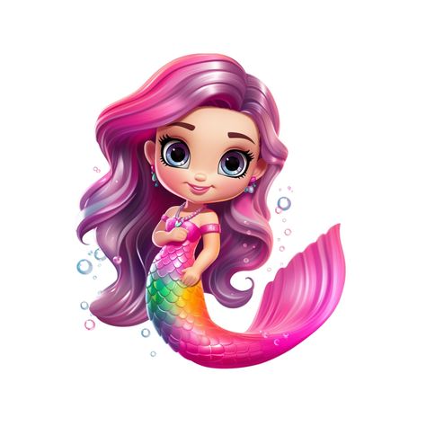 Graphic Design Stickers, Cartoon Character Clipart, Mermaid Cartoon, Little Mermaid Cakes, Ciel Rose, Mermaid Clipart, Fairy Clipart, Mermaid Cake Topper, Chic Tattoo