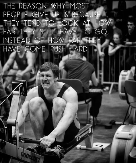 Don't forget to look back and see how far you've come!  #crew #rowing #indoorrowing #mindset #motivation Crew Quote, Rowing Memes, Rowing Sport, Rowing Quotes, Rowing Machine Workout, Running Memes, Rowing Crew, Otp Prompts, Rowing Workout