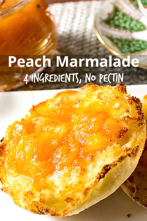 Peach Marmalade With Pectin, Peach Marmalade Recipe, Homemade Marmalade Recipes, Peach Jam Recipe Without Pectin, Peach Marmalade, Homemade Marmalade, Peach Jam Recipe, Canning Peaches, Marmalade Recipe