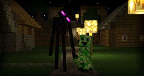 Enderman on a date by LockRikard on deviantART Creeper And Enderman, Ender Man Minecraft, Enderman X Y/n, Minecraft Enderman X Creeper, Cute Enderman, Enderman Farm Minecraft, Minecraft Comics, Minecraft Images, Sunset Surf