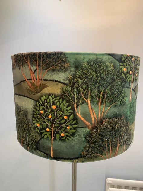 Velvet Enchanted Forest Drum Lampshade All Sizes | Etsy Enchanted Forest Design, Forest Bedroom, Drum Lampshade, Forest Design, Enchanted Forest, Ceiling Pendant, Lamp Shades, Northern Ireland, Lampshades