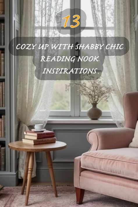 I absolutely love this shabby chic reading nook! The soft, pastel colors and plush materials create such a cozy atmosphere, perfect for curling up with a good book. The delicate curtains let in just the right amount of light, enhancing the charm of the space. It's inspiring to see how a few carefully chosen elements can transform a corner into a serene escape for reading and relaxation. Chic Reading Nook, Delicate Curtains, Hollywood Regency Bedroom, Reading Nook Ideas, Cottage Retreat, Nook Ideas, Shabby Chic Curtains, Soft Pastel Colors, Wooden Side Table