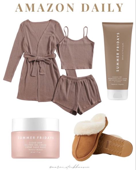 Spa day essentials Spa Day Outfit Ideas, Cozy Sleepwear For Overnight In Spring, Cozy Super Soft Sleepwear For Pajama Party, Amazon Lounge Sets, Spa Outfit Day Clothes, Best Loungewear Amazon, Spring Bra-friendly Sleepwear For Loungewear, Pajamas Amazon, Spa Day Essentials