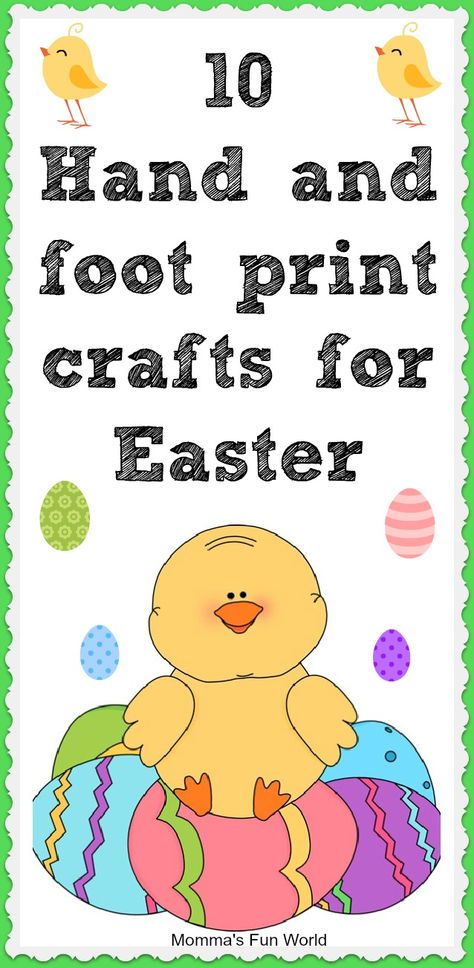 10 hand and foot print crafts for Easter. The lilies, cross and bunnies are fun. Emily you need this for your bunny craft! Bunny Footprint, Crafts For Easter, Handprint Ideas, Print Crafts, Easter Crafts For Toddlers, Bunny Craft, Footprint Craft, Bunny Carrot, Footprint Crafts