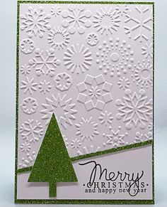 Diy Holiday Cards, Beautiful Christmas Cards, Homemade Christmas Cards, Christmas Tree Cards, Christmas Card Crafts, Tree Cards, Embossed Cards, Diy Christmas Cards, Stuffed Shells